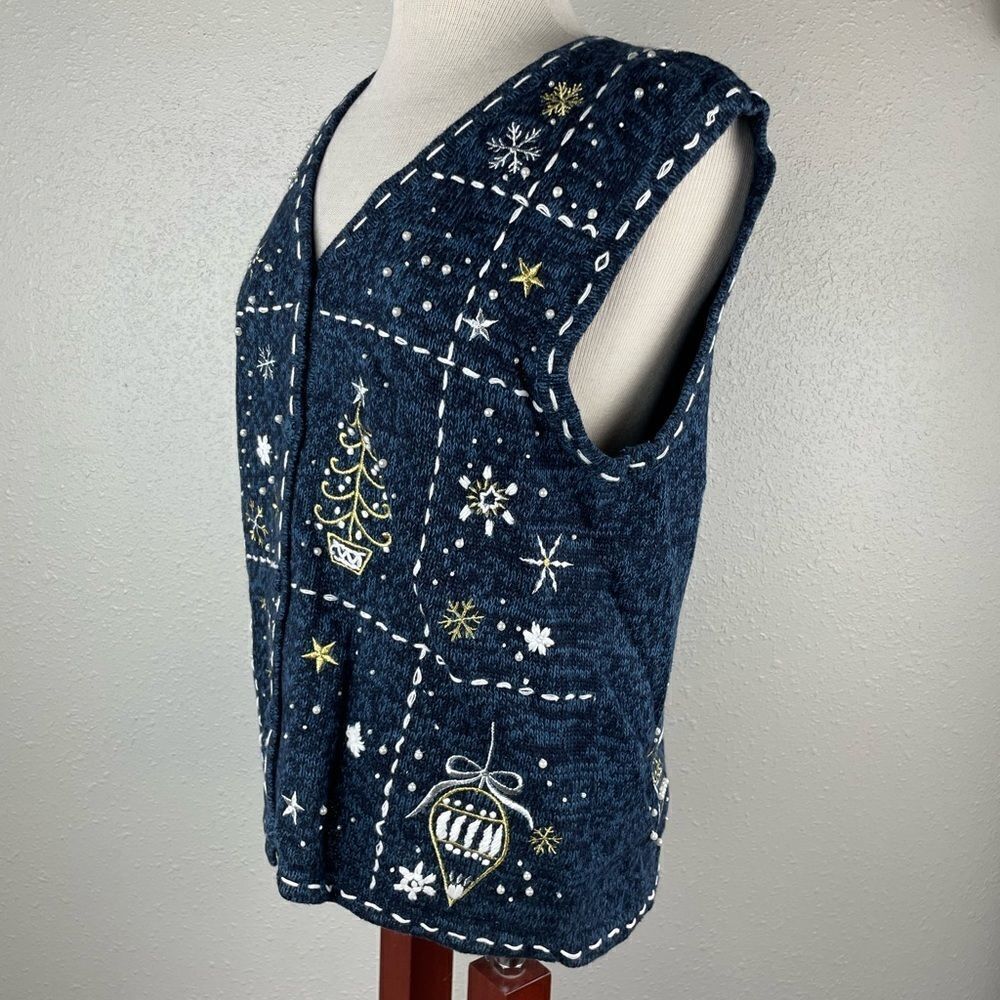 Reference Point Christmas Sleeveless Cardigan Swe… - image 4